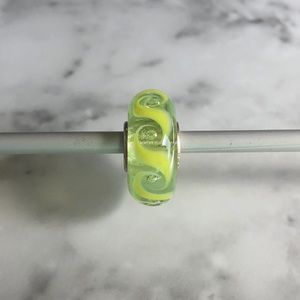 Trollbeads yellow and green swirl glass